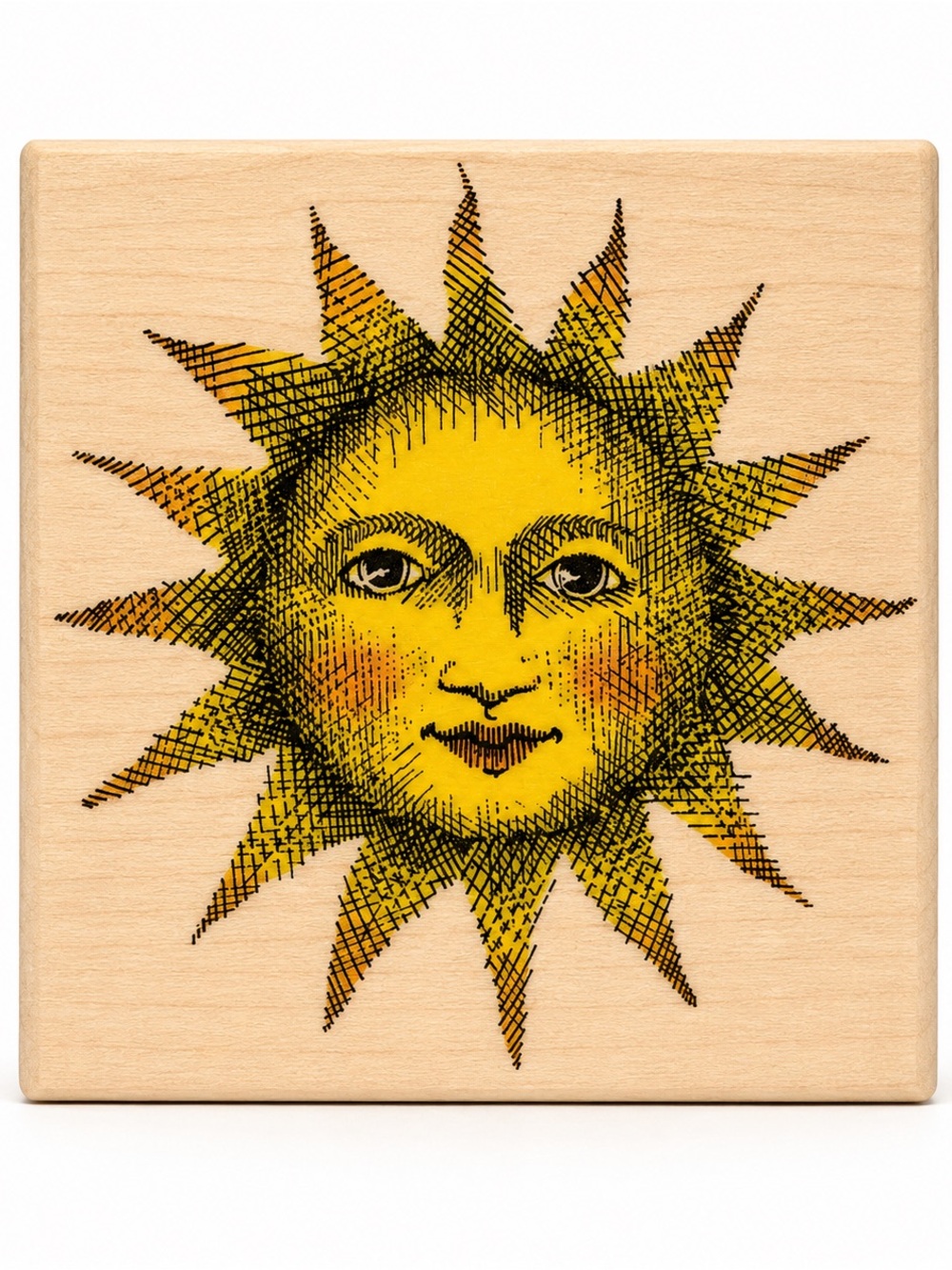 Vintage 1993 Hero Arts Sun Wood Rubber Stamp
